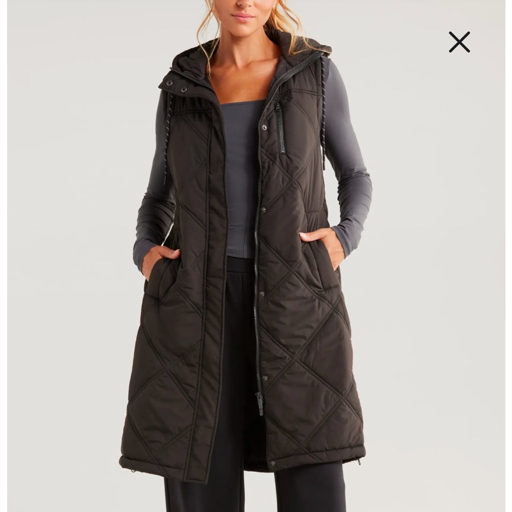 Zella long hooded vest jacket